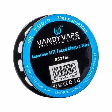 Vandy Vape SS316L Superfine MTL Fused Clapton Wire 30ga*2+38ga